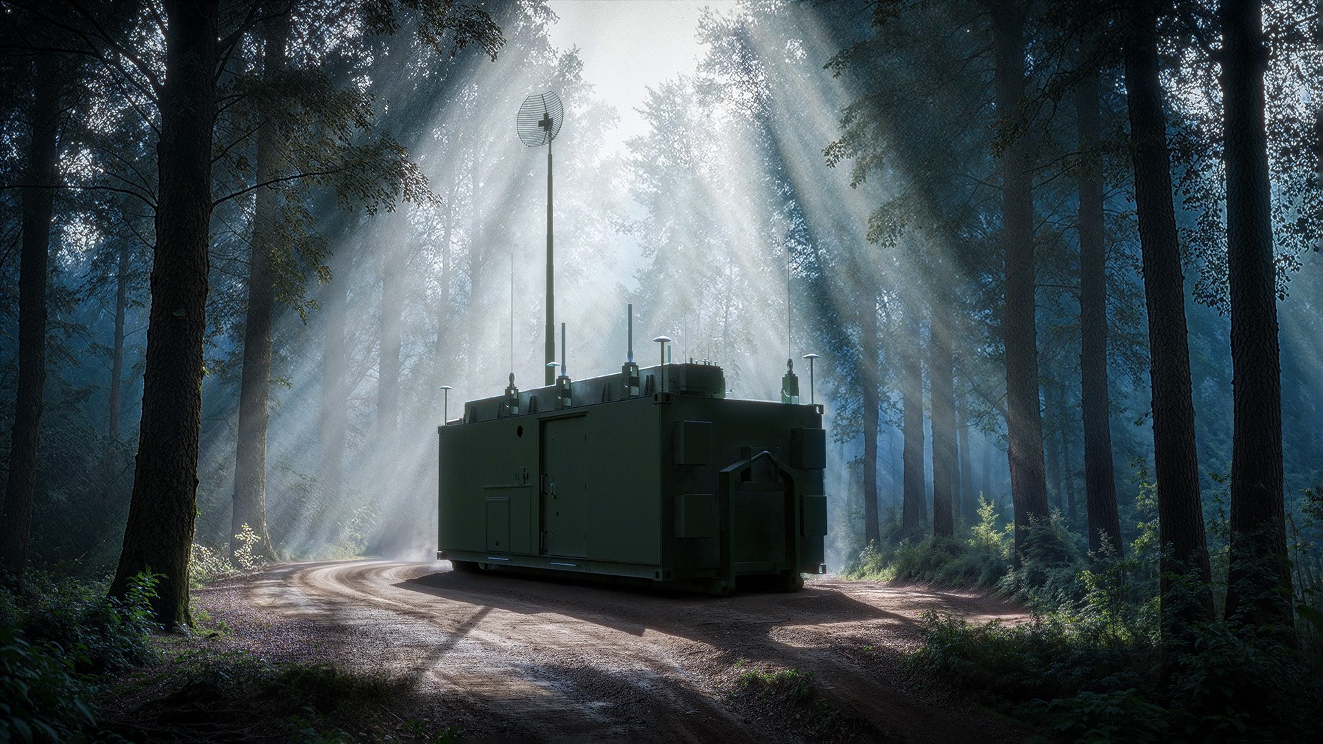 Kuva kontista metsämaisemassa kuvasuhteessa 16x9.