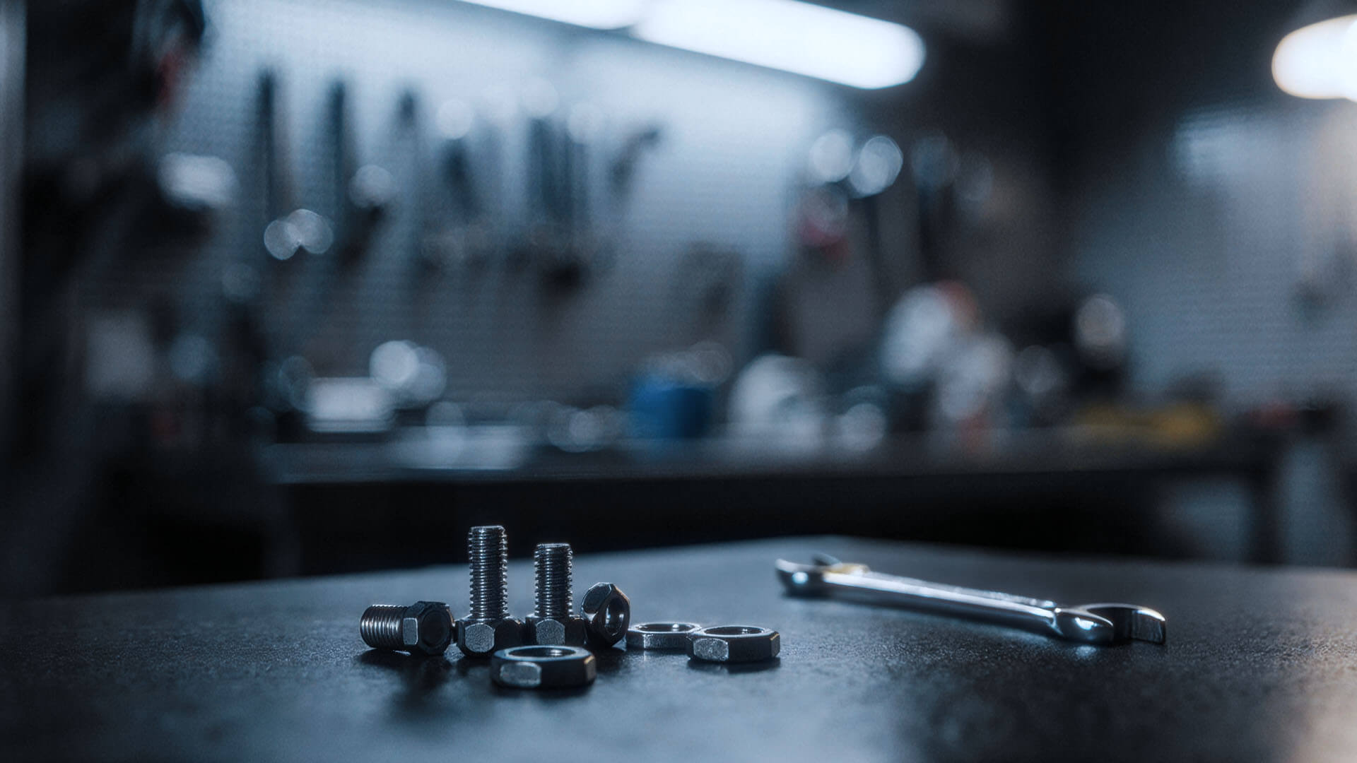 Tools inside a storage container.