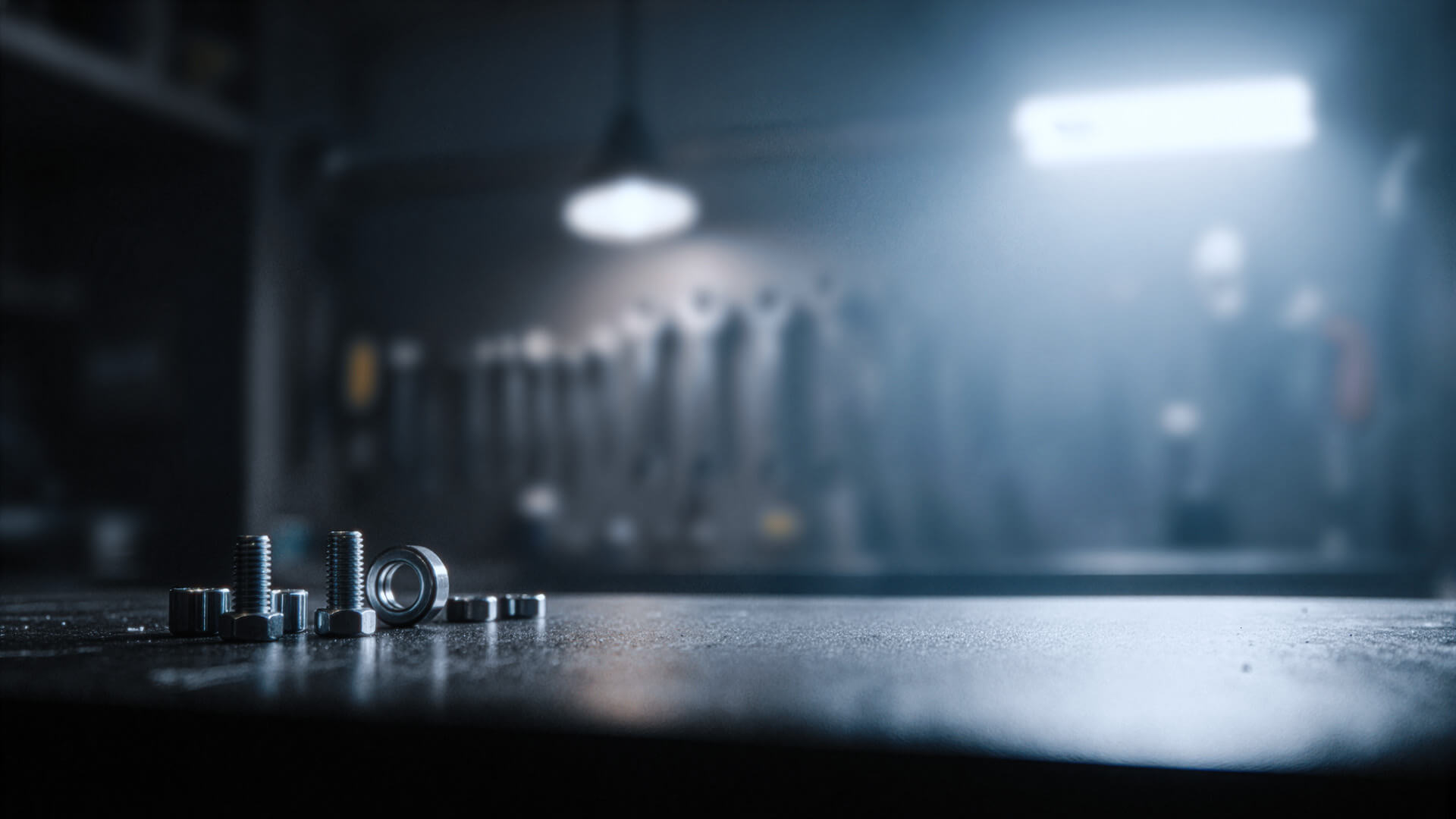 Tools inside a storage container.